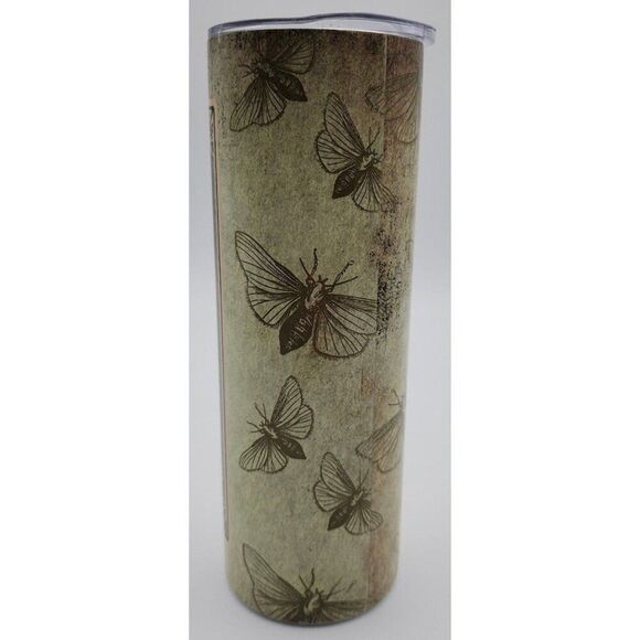 Death Tarot Card Grim Reaper Moth Gothic 20 oz Tumbler With Lid & Straw New - Picture 5 of 9